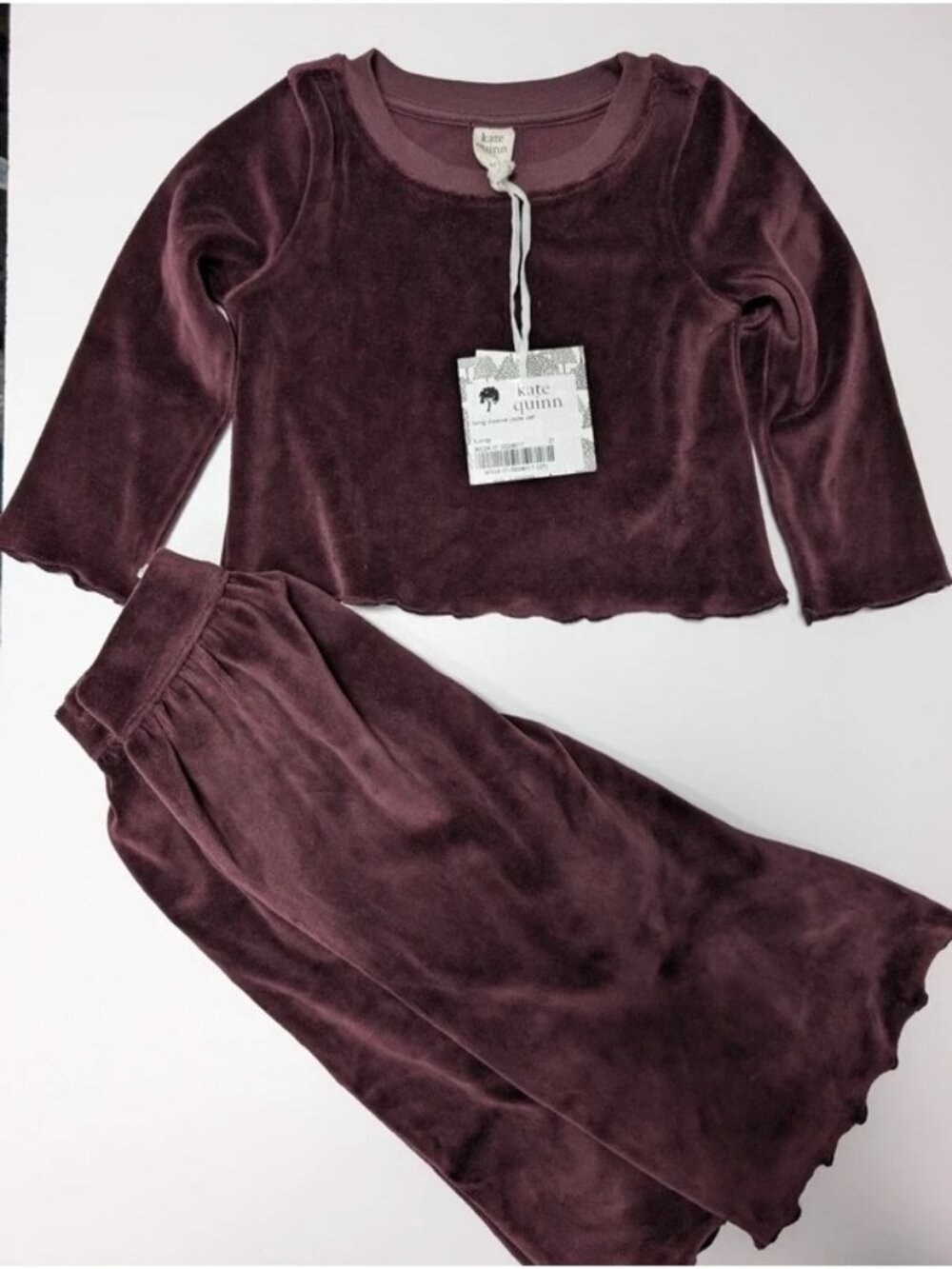 Kate Quinn Velour Jade Set Organic Cotton 2T Turnip Purple